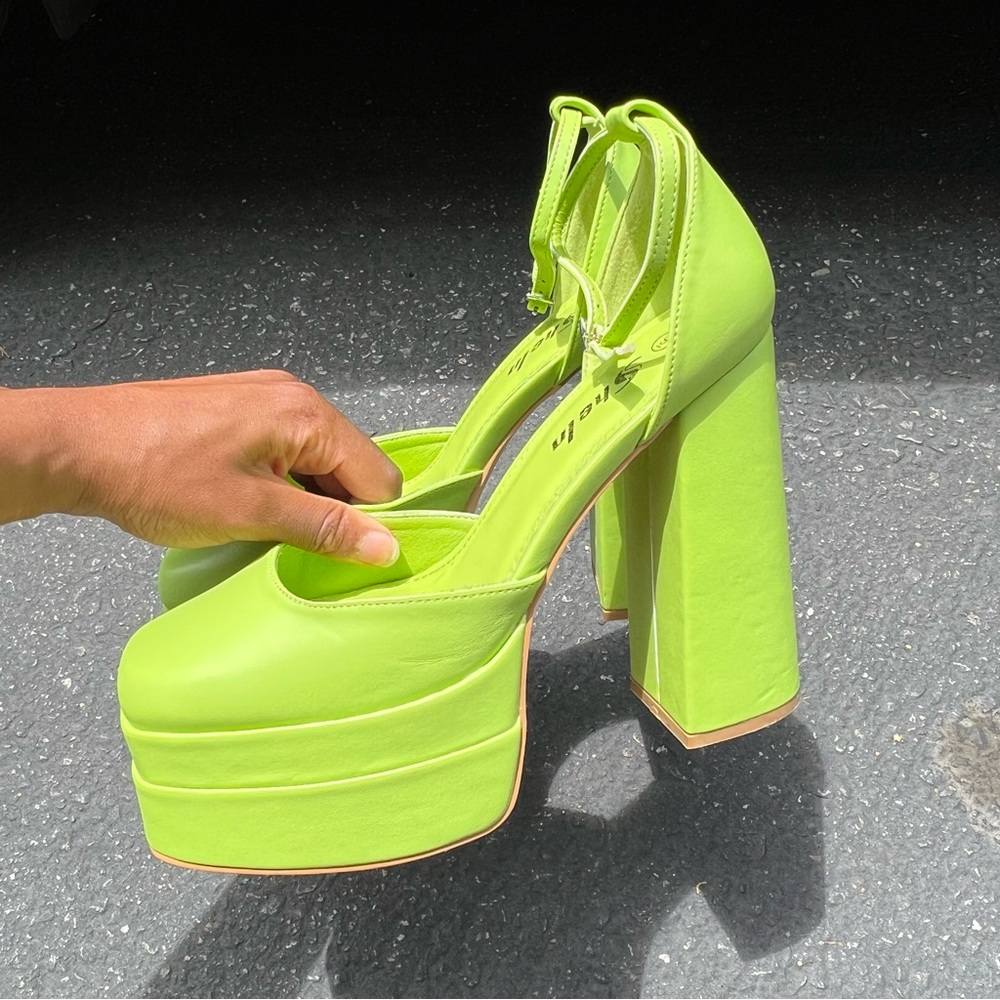 Shein Lime Green Platform Pump - image 5
